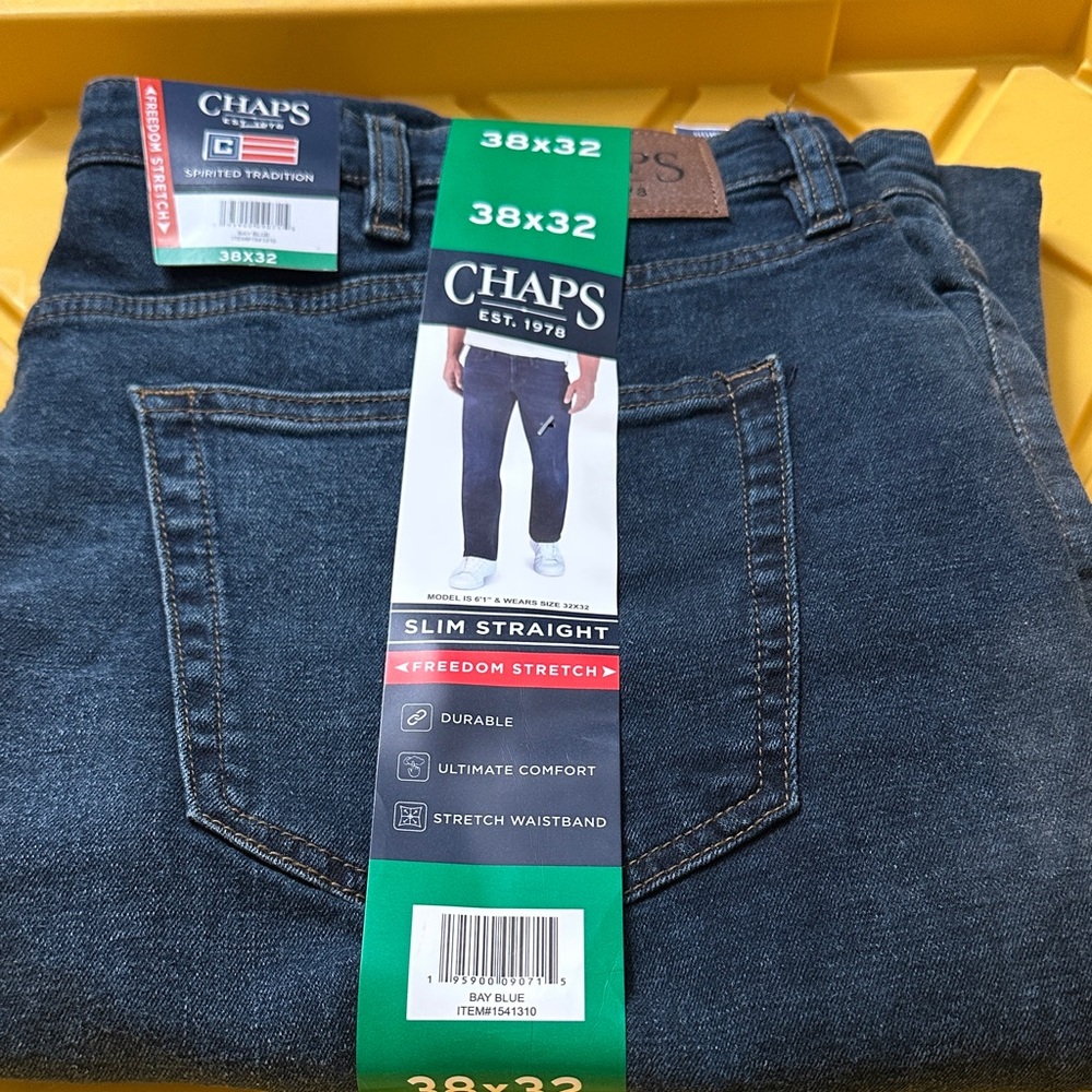Chaps Slim Straight Jeans - Dark Blue
